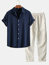 Justine – Linen Summer Set Shirt And Trousers