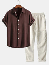 Justine – Linen Summer Set Shirt And Trousers