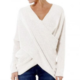Elspeth – Womens Ribbed Wrap V Neck Jumper