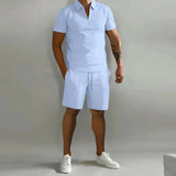 Laurenz - Men Luxury Polo And Shorts Set Summer