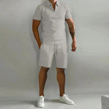 Laurenz - Men Luxury Polo And Shorts Set Summer