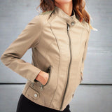 Valery – Classic Faux Leather Jacket for Women