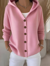 Rynelle – Women’s Hooded Long-Sleeve Knit Cardigan