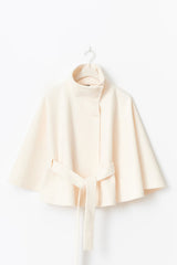 Valoria - Womens Wool Coat With High Collar And Belt