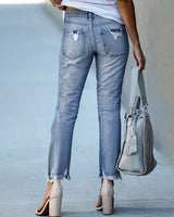Zarelia - Womens Distressed Denim Jeans