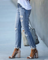 Zarelia - Womens Distressed Denim Jeans