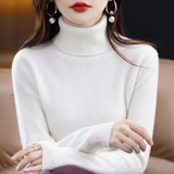 Elvarise - Womens Cashmere Turtleneck Knit Sweater