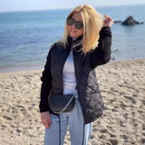 Velmiria – Women’s Zip Up Quilted Jacket With Roll Neck