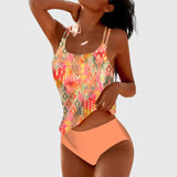 Serelithe - Womens Printed Strappy Tankini Swimsuit