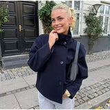 Elise - Women Double Breasted Short Jacket