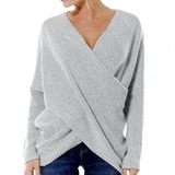 Elspeth – Womens Ribbed Wrap V Neck Jumper