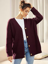 Alenya – Women’s Oversized Cardigan with V-Neck and Button Fastening