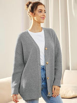 Alenya – Women’s Oversized Cardigan with V-Neck and Button Fastening