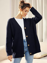 Alenya – Women’s Oversized Cardigan with V-Neck and Button Fastening