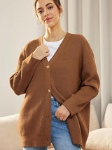 Alenya – Women’s Oversized Cardigan with V-Neck and Button Fastening