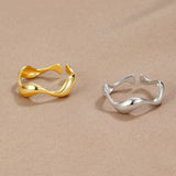 Clarise - Adjustable Ocean Wave Ring Sterling Silver Gold Plated