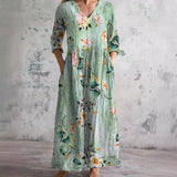 Florielle – Women Summer Dress Floral Print Loose Fit