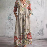 Florielle – Women Summer Dress Floral Print Loose Fit