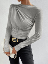 Elowara - Ruched Long Sleeve Top