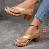 Clarine – Elegant Low Heel Flip Flop Sandals Women