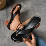 Clarine – Elegant Low Heel Flip Flop Sandals Women