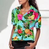 Solvierra - Womens Leaf Print Summer Shirt