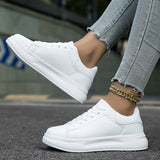 Calindra – Women’s White Lace Up Sneakers