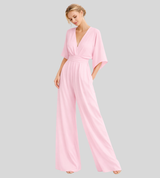 Ash – Lightweight Women’s Jumpsuit Wide Leg V Neck