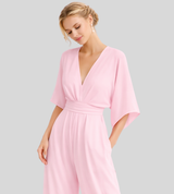 Ash – Lightweight Women’s Jumpsuit Wide Leg V Neck