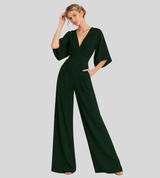 Ash – Lightweight Women’s Jumpsuit Wide Leg V Neck
