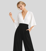 Ash – Lightweight Women’s Jumpsuit Wide Leg V Neck