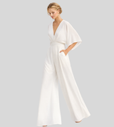 Ash – Lightweight Women’s Jumpsuit Wide Leg V Neck