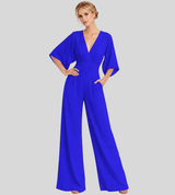 Ash – Lightweight Women’s Jumpsuit Wide Leg V Neck