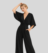Ash – Lightweight Women’s Jumpsuit Wide Leg V Neck