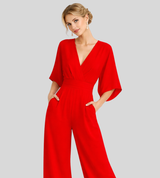 Ash – Lightweight Women’s Jumpsuit Wide Leg V Neck
