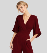 Ash – Lightweight Women’s Jumpsuit Wide Leg V Neck