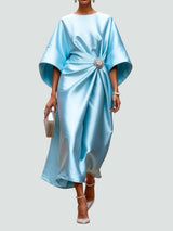 Amarielle – Elegant Draped Women Dress With Jewel Detail