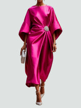 Amarielle – Elegant Draped Women Dress With Jewel Detail