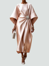Amarielle – Elegant Draped Women Dress With Jewel Detail
