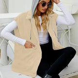 Kyverra - Womens Hooded Denim Waistcoat With Distressed Look