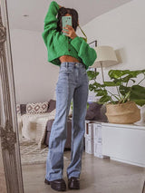Marelie - High Waist Flared Jeans With Star Appliqué