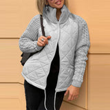 Velmiria – Women’s Zip Up Quilted Jacket With Roll Neck