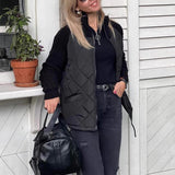 Velmiria – Women’s Zip Up Quilted Jacket With Roll Neck