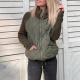 Velmiria – Women’s Zip Up Quilted Jacket With Roll Neck