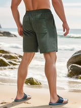 Marvello - Mens Swim Shorts With Elastic Waist Drawstring