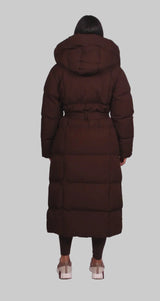 Selvine – Long Belted Puffer Coat for Women
