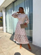 Nisha - Elegant Lace Midi Dress