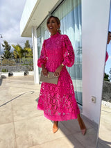 Nisha - Elegant Lace Midi Dress