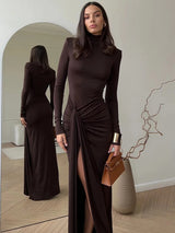 Lunarie - Ruched Elegant Maxi Dress