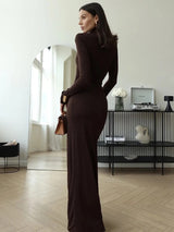 Lunarie - Ruched Elegant Maxi Dress
